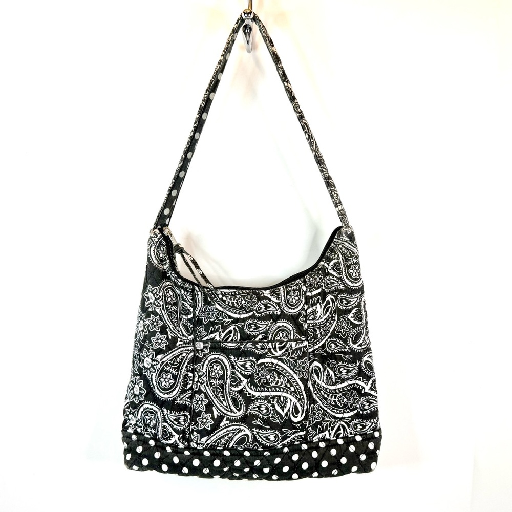 Lily Waters Black and White Paisley Shoulder Bag